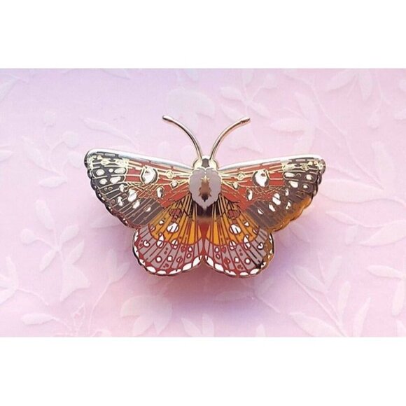 Mormon Metalmark Butterfly Enamel Pin‎ - Gold Plated Nature Jewelry & Brooch - Picture 4 of 11